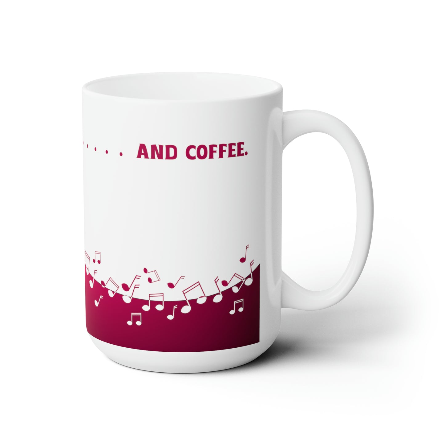 MUSIC AND COFFEE CERAMIC MUG 15oz