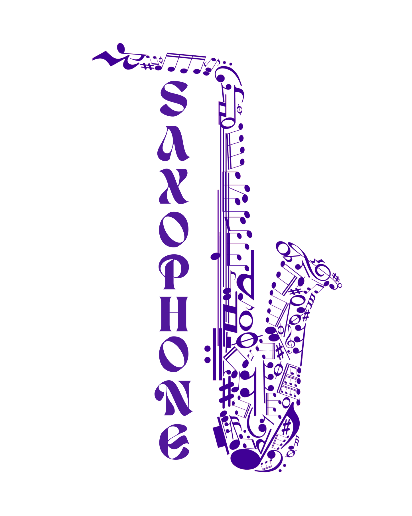 PURPLE SAXOPHONE TEE SHIRT