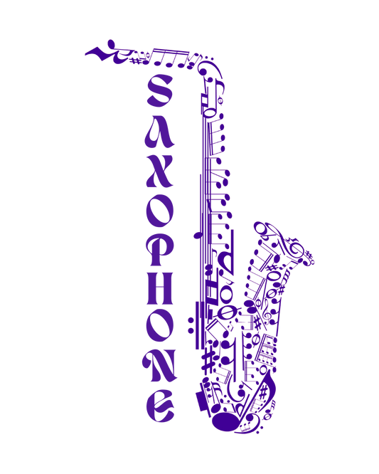 PURPLE SAXOPHONE TEE SHIRT