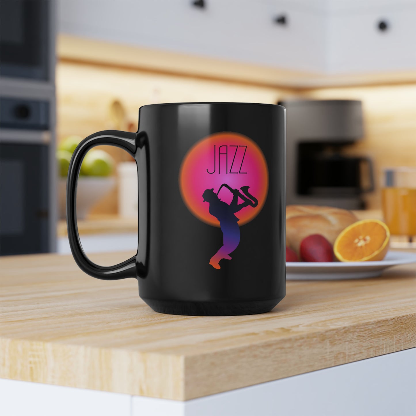 HOT JAZZ BLACK MUG, 15oz