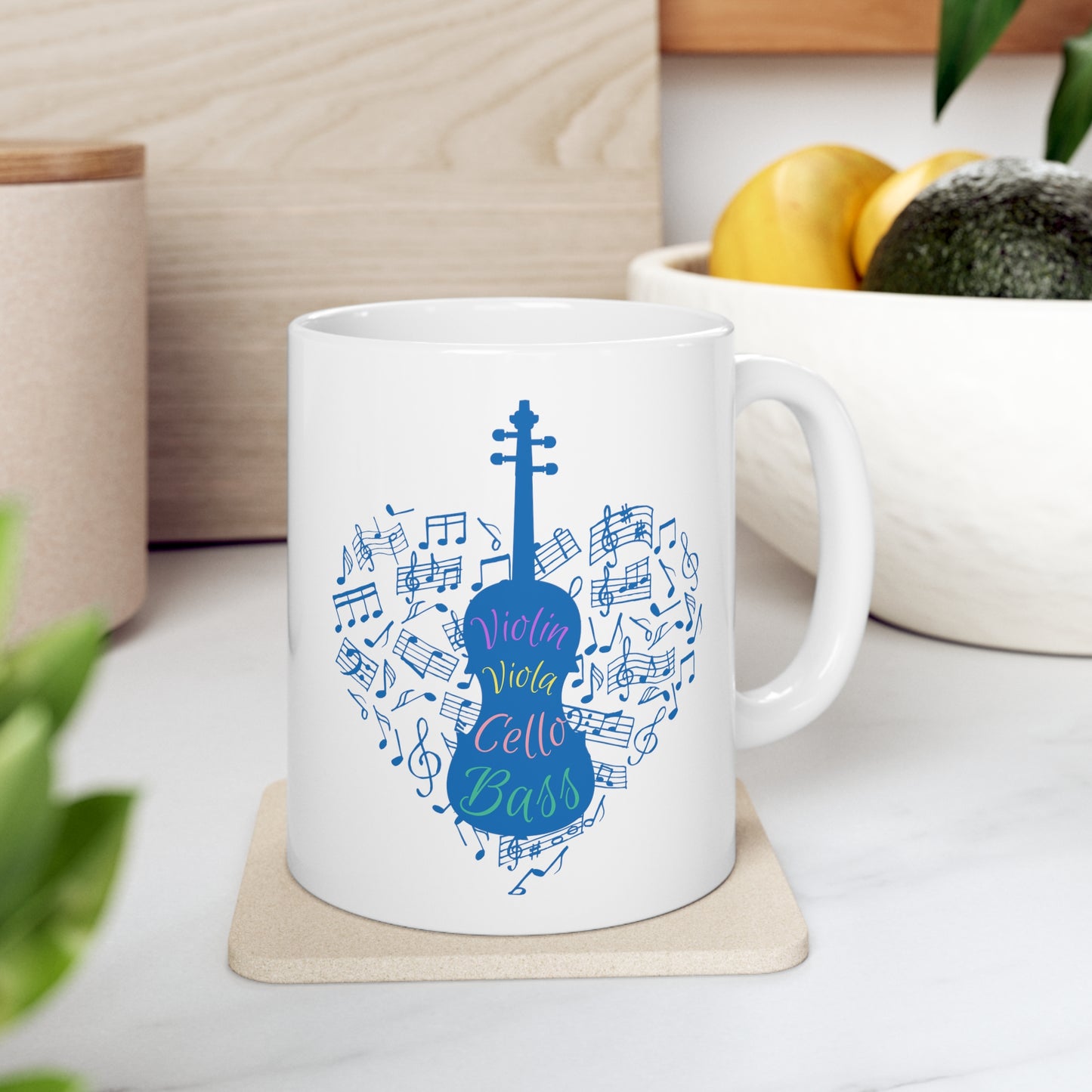 ORCHESTRA STRINGS CERAMIC MUG, 11oz