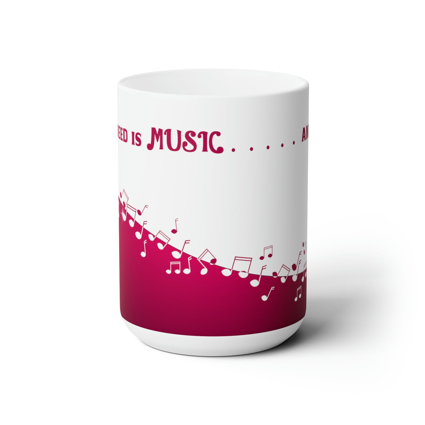 MUSIC AND COFFEE CERAMIC MUG 15oz