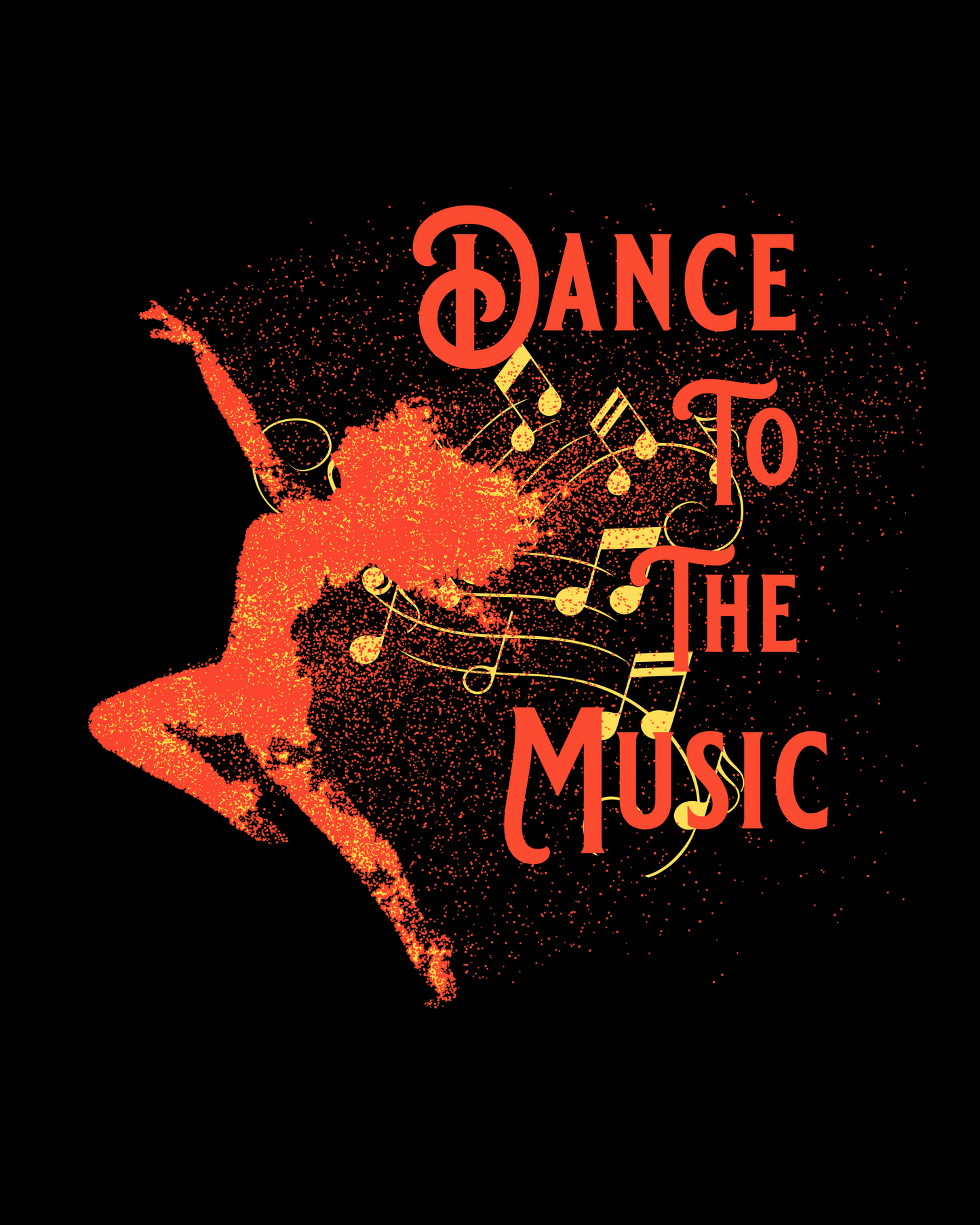 DANCE TO THE MUSIC (ORANGE) TEE SHIRT