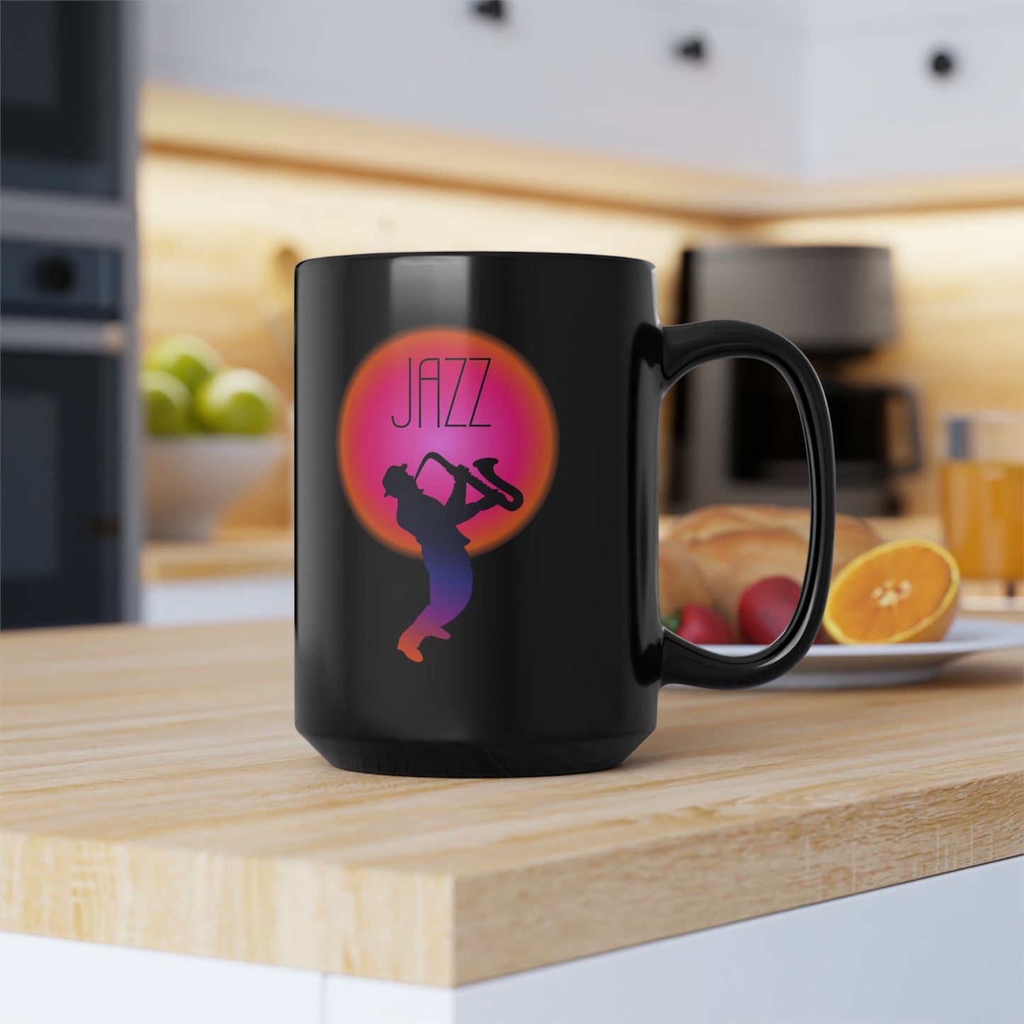 HOT JAZZ BLACK MUG, 15oz