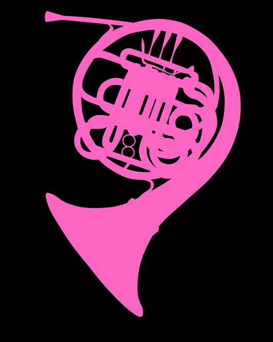 HOT PINK FRENCH HORN TEE SHIRT