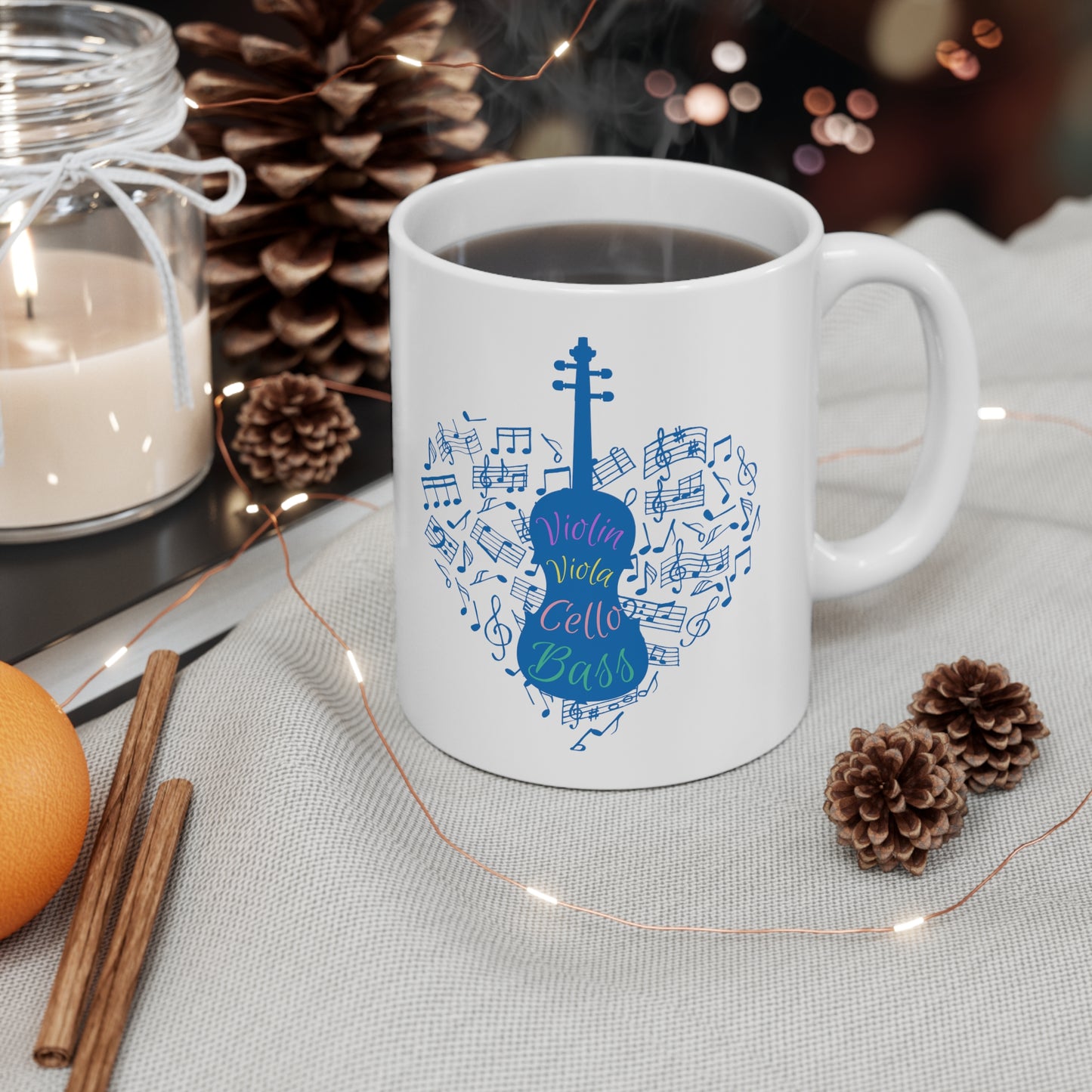 ORCHESTRA STRINGS CERAMIC MUG, 11oz