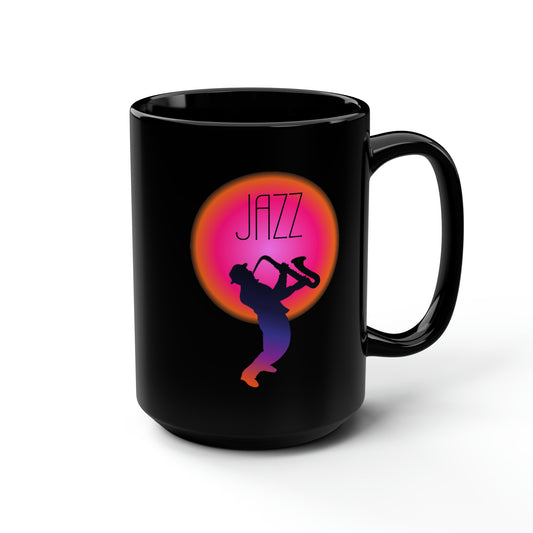 HOT JAZZ BLACK MUG, 15oz