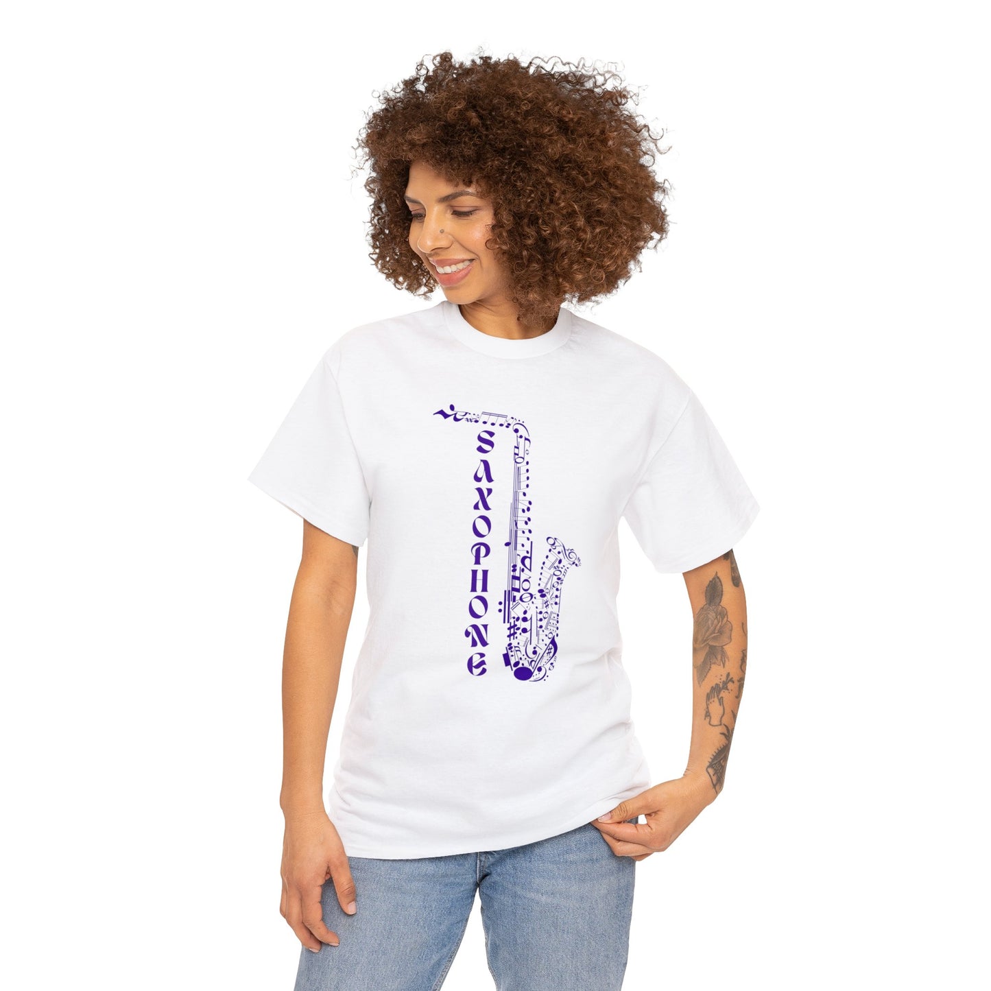 PURPLE SAXOPHONE TEE SHIRT